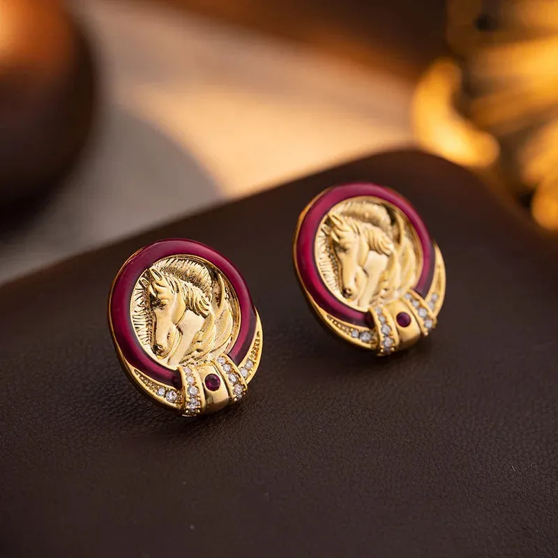 VAIGE Elegant Gold-Toned Metal Earrings with Delicate Design