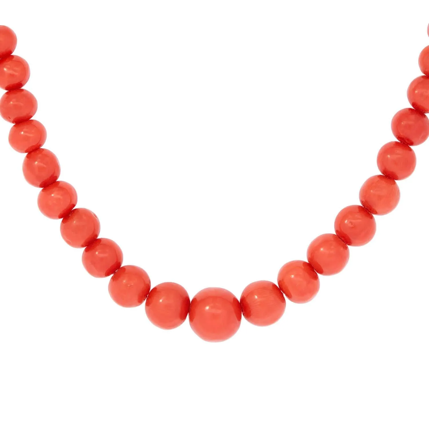 Victorian 10k Graduated Coral Bead Necklace