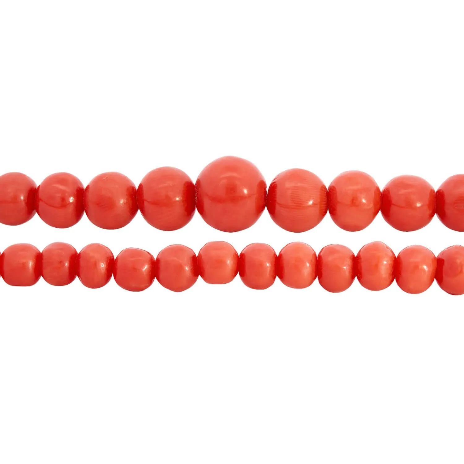 Victorian 10k Graduated Coral Bead Necklace