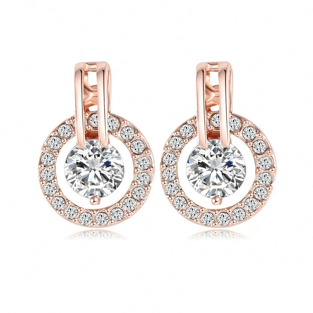 Wedding Jewelry Sets Rose Gold Plated Necklace/Earring Bijouterie Sets for Women