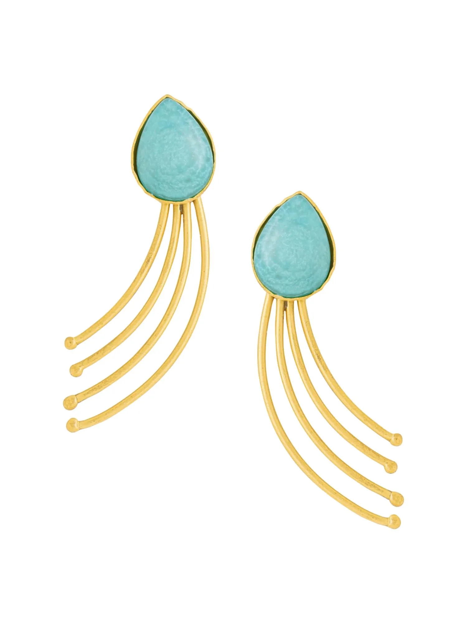 Yellow Chimes Drop Earrings For Women | Fashion Golden Women Earrings | Green Stone Gold Plated Drop Earrings For Girls | Birthday Gift for Girls Anniversary Gift for Women