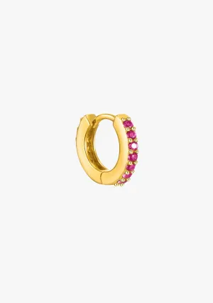 Zirconias Ruby Hoop Piercing Gold